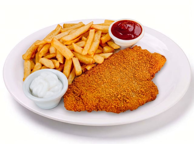 Plato de Milanesa de Carne (Breaded Beef Plate).
